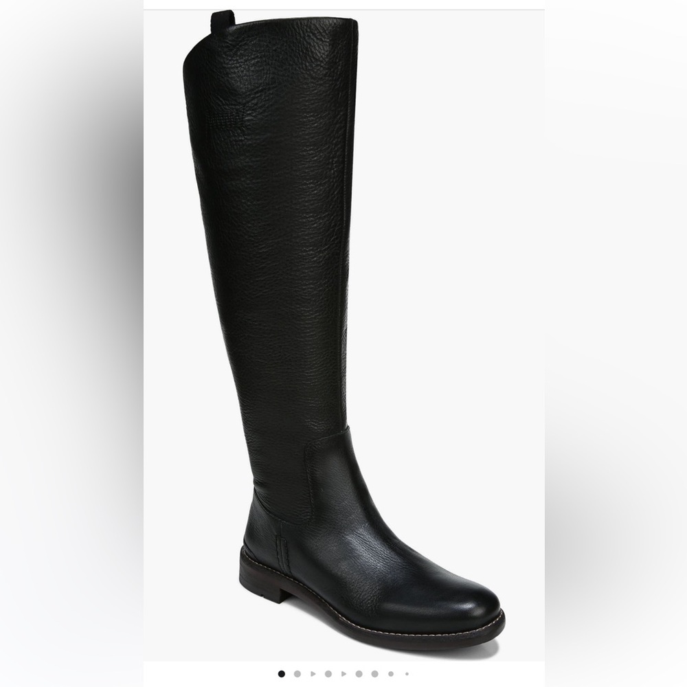 Franco Sarto Meyer‎ Knee High Boot riding boots black leather 7 wide calf NWT - Picture 2 of 8